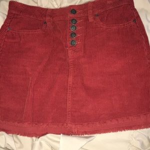 Red/orange button down skirt